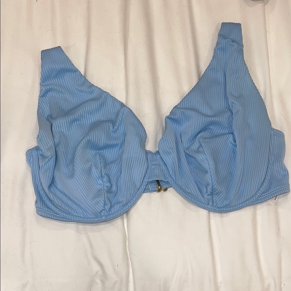 Hollister Blue Bikini with Smooth Fabric and Wide Straps